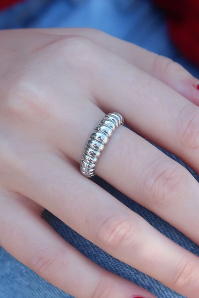 Clariss Silver Color Spiral Model Women's Ring