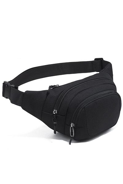 Go Veform Μαύρη Unisex τσάντα μέσης και στήθους με πολλές τσέπες - 668