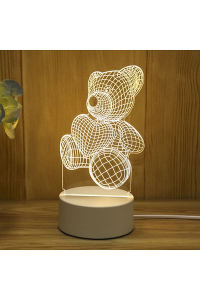 Choice USB Plug Bear Romantic Love 3D Acrylic Led Lamp for Home Children's Night Light Table Lamp Birthday