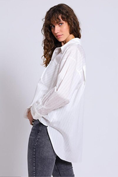 TENA Cămașă de damă cu dungi gri