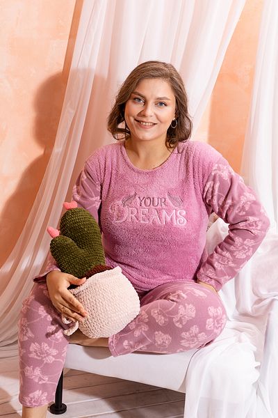 nisaNCa Plush Fleece Pajama Set - Winter Plus Size Women's Pajamas