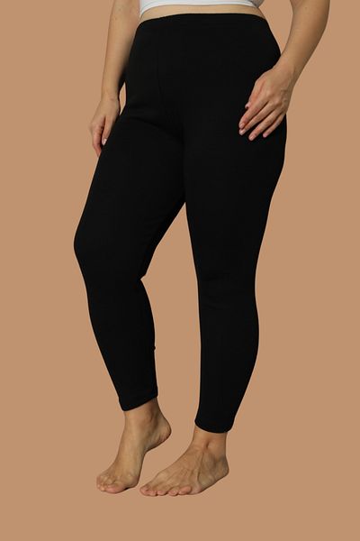 DONEX Women's Cotton Mesh Thick Winter Fabric Large Size Long Leggings