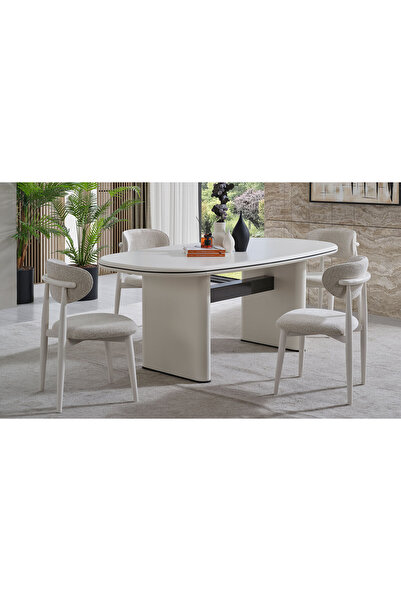 CaddeYıldız Noma Yemek Masası Takımı - Krem