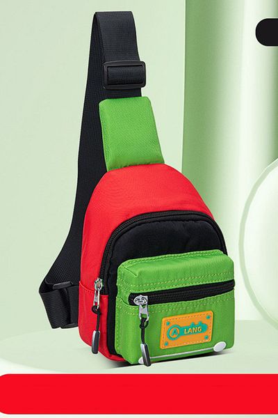 Go Veform Geantă colorată pentru umăr și piept cu o singură curea pentru copii, roșu/verde 8000-1