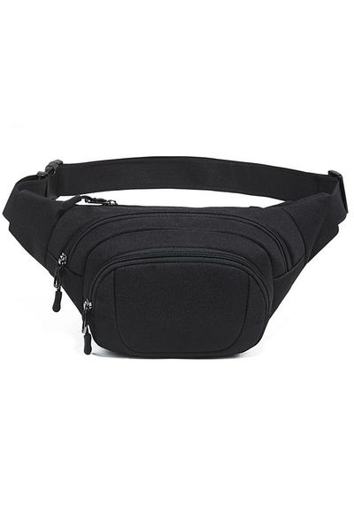 Go Veform Μαύρη Unisex τσάντα μέσης και στήθους με πολλές τσέπες - 668