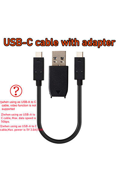 Choice كابل بطول 0.15 متر مع محول كابل USB-C قصير للغاية 10 جيجابت في الثانية...