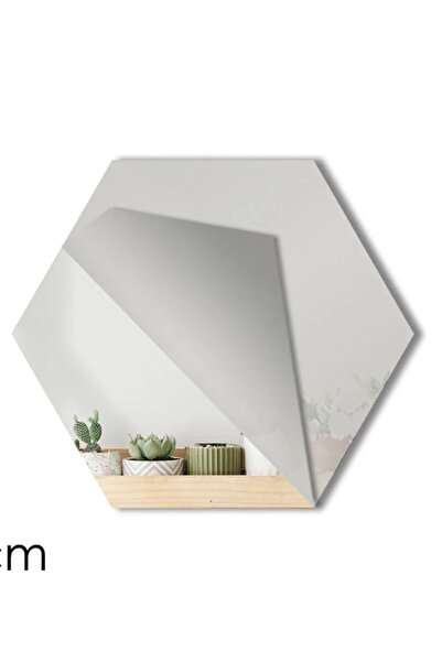 Numa Concept Duvar Dekoru 6'lı Aynalı Gümüş Pleksi Bal Peteği Salon Ofis Ve Antre İçin | 10x10 Cm