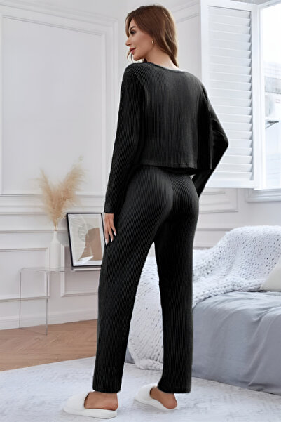 Genel Markalar Siyah Gecelik Takım