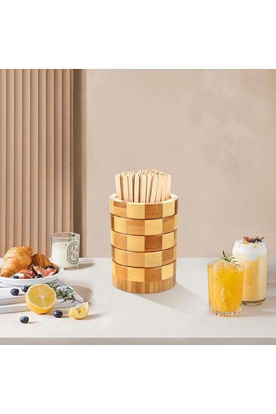 Kapris Checkered Wooden - Spoon Holder Kap-156