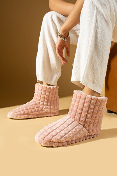 Pembe Potin Women's Powder Slippers Daily Warm Lining Comfortable Sole Home Boots Home Shoes