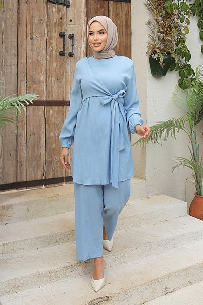 MİSSKAYLE Side Tie Hijab Baby Blue Set