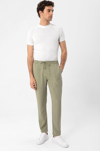 Antioch Light Khaki Elastic Waist Men's Trousers