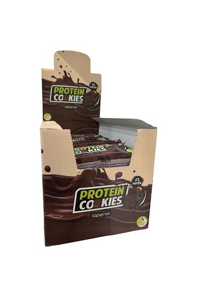 Laperva Protein Chocolate Cookies, Dark Chocolate, Box of 12 Pieces