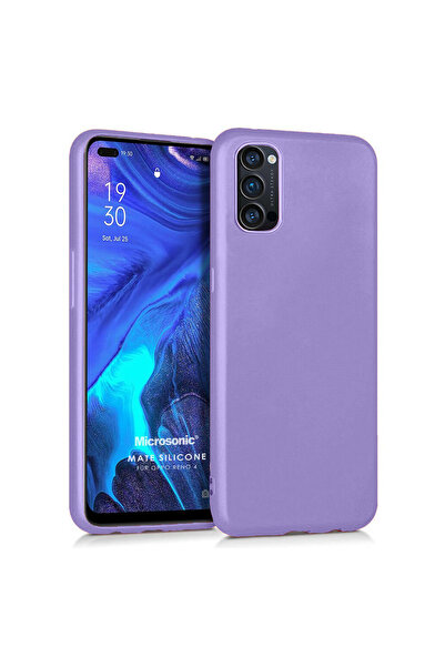 Nettech Oppo Reno 4 Uyumlu Nano Silikon Arka Koruma Kılıf - Lila