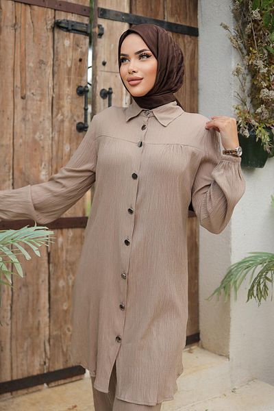 MİSSKAYLE Σετ Hijab Mink με λεπτομέρεια με κορδόνι