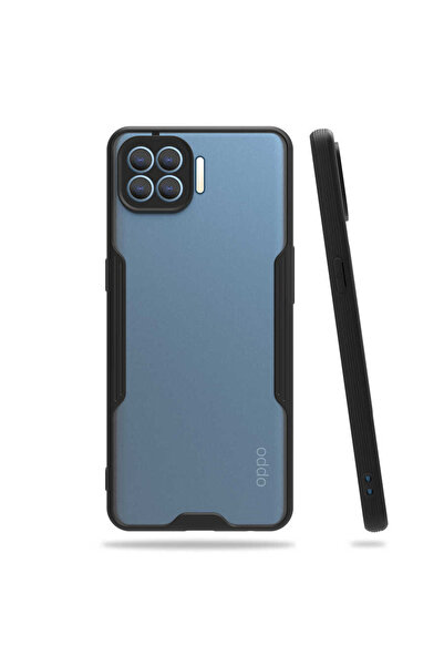 Nettech Oppo Reno 4 Lite Uyumlu Platin Seri Arka Koruma Kılıf - Siyah