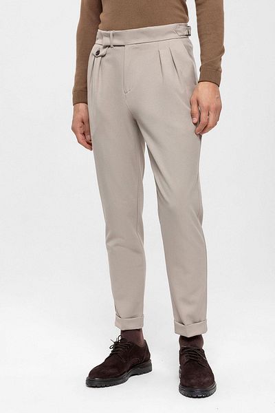 Antioch Mink High Waist Pleated Men's Trousers