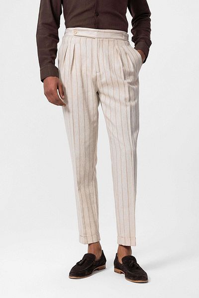 Antioch High Waist Mink Linen Men's Trousers