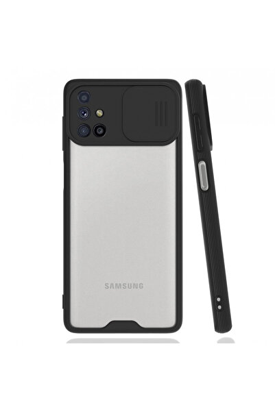 Nettech Samsung Galaxy M51 Uyumlu Platin Kamera Kızaklı Arka Koruma Kılıf - S...