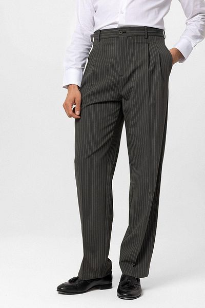 Antioch High Waist Khaki Striped Relax Fit Men's Trousers