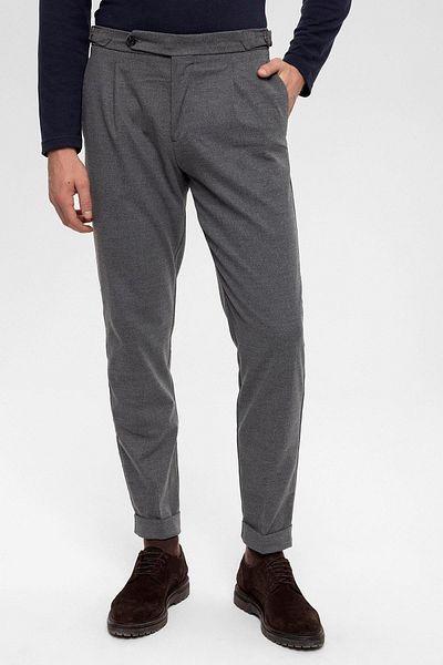 Antioch Gray High Waist Pleated Men's Trousers