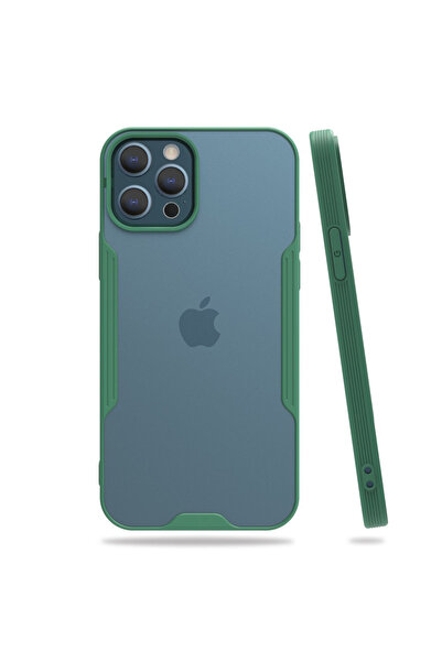 Nettech İphone 12 Pro Max Uyumlu Platin Seri Arka Koruma Kılıf - Yeşil