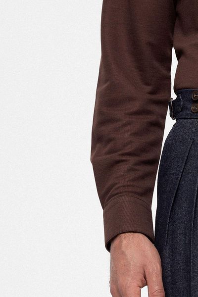 Antioch Indigo Wool Look High Waist Pleated Men's Trousers
