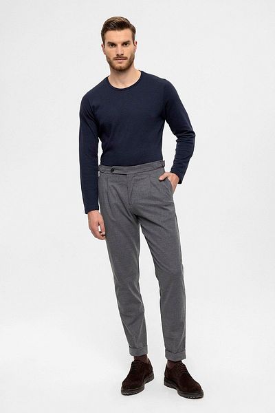 Antioch Gray High Waist Pleated Men's Trousers
