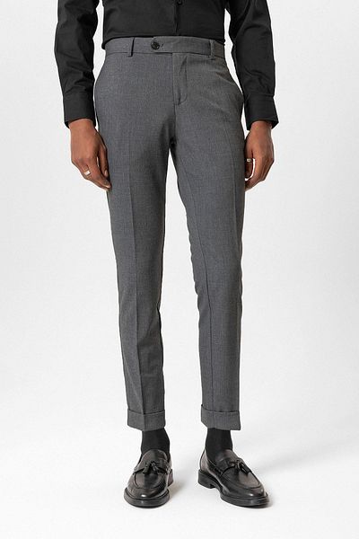 Antioch Gray Regular Fit Double Leg Men's Trousers