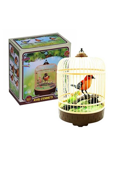 Oyuncakfabrikasi Oyuncak Pilli Kuş Sesli Kuş Cenneti Kafesli Öten Kuş