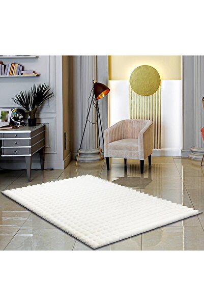 Tappeto Rex Tavşanı Bubble Post Halı Beyaz