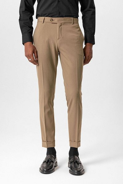 Antioch Mink Regular Fit Double Leg Men's Trousers