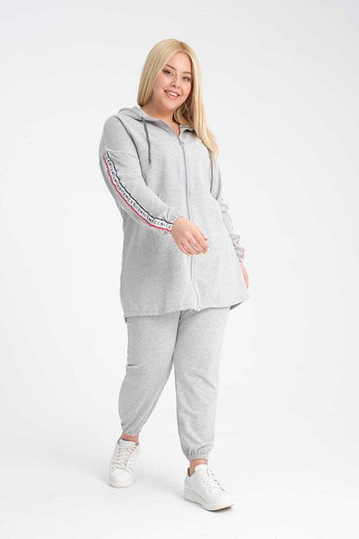 CNG MODA طقم بدلة رياضية نسائية كبيرة الحجم بغطاء للرأس بسحاب من Tomy