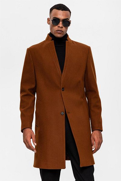 Antioch Tan Judge Collar Men's Coat