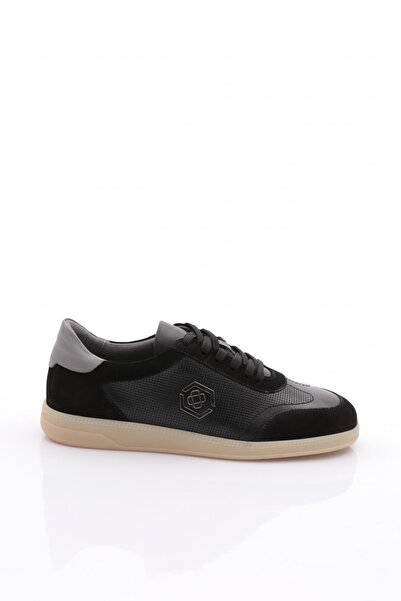 DGN Erkek Bağcıklı Sneakers Ayakkabı Siyah Süet 73523617