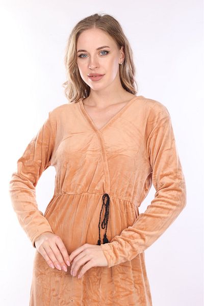 mervemoda ΓΥΝΑΙΚΕΙΟ ΜΑΚΡΙΜΑΝΙΚΟ ΒΕΛΟΥΔΙ ΦΟΡΕΜΑ