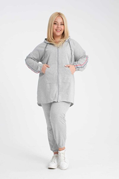 MODAALFABE Σετ φόρμας με φερμουάρ Tomy Plus Size