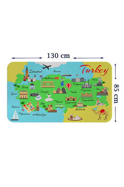Eğitici ve Öğretici Cocuk Odası Türkiye Haritası Duvar Sticker-85x130-3876