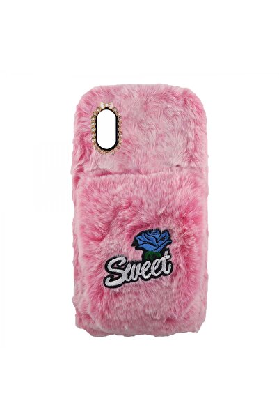 Nettech Apple Iphone Xs Max Uyumlu Peluş Arka Koruma Kılıf - Pembe