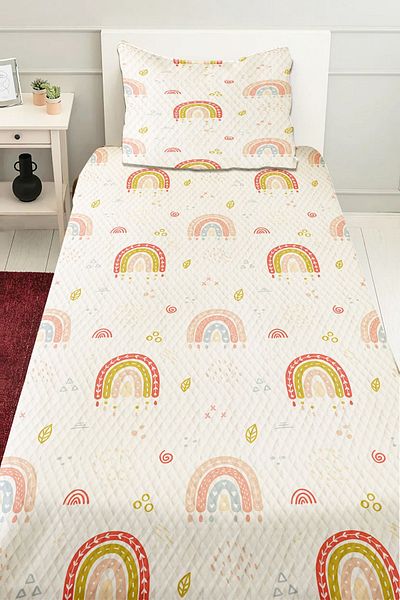 3D ELSE HALI Rainbow Patterned - Girl's Single Pique Bed Set