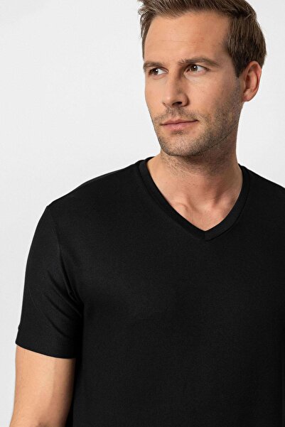 Antioch Black Basic V-Neck Men's T-Shirt