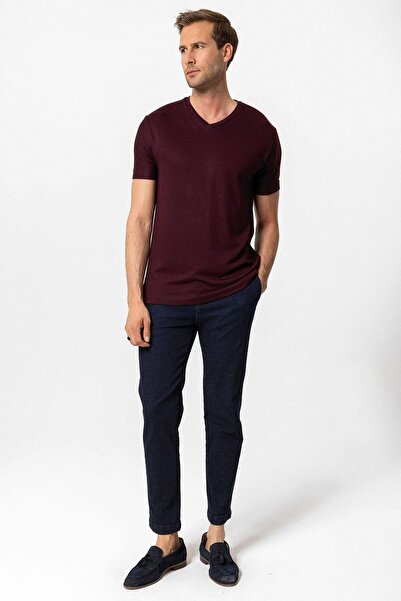 Antioch Plum Basic V-Neck Men's T-Shirt