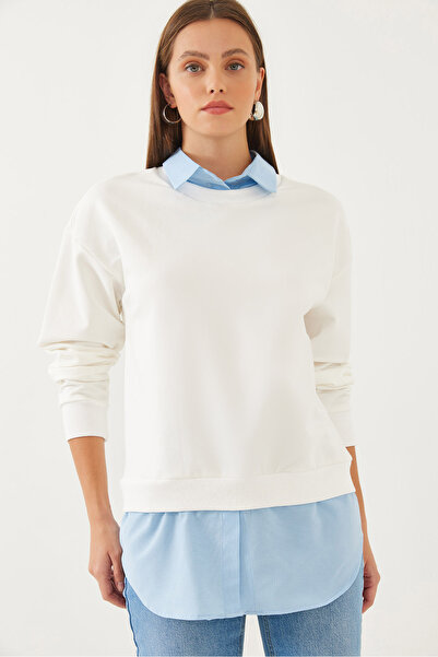 Bianco Lucci Kadın Gömlek Detaylı Sweatshirt 60351021