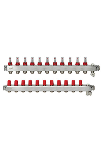 DANFOSS Paslanmaz çelik, Yerden ısıtma manifold bağlantı ağzı [devre] [Maks.]: 11, 6 bar