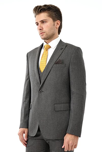 Presto Men's Slimfit Vest Suit - 6 Drop Brown, 768-400