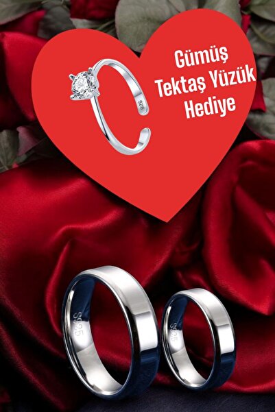 Moda Gümüş 925 Ayar Gümüş 5 mm Düz Alyans - TEKTAŞ YÜZÜK HEDİYELİ