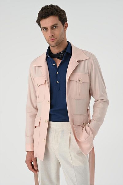 Antioch Powder Belted Men's Seasonal Linen Coat