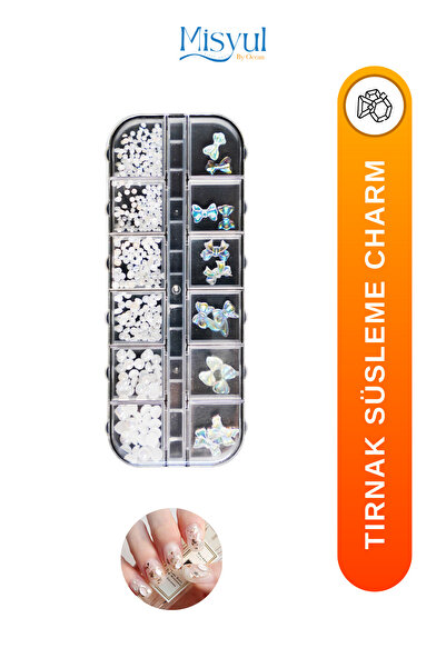 Misyul Tırnak Charm Tırnak Süsleme Seti Nail Art Protez Tırnak Süsleme Taş Set