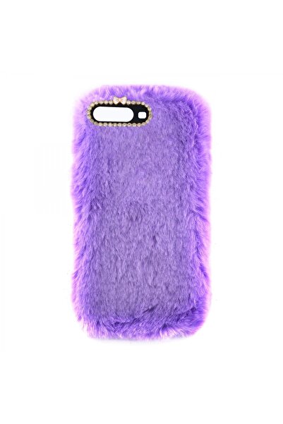 Nettech Huawei Y7 2018 Uyumlu Peluş Arka Koruma Kılıf - Lila