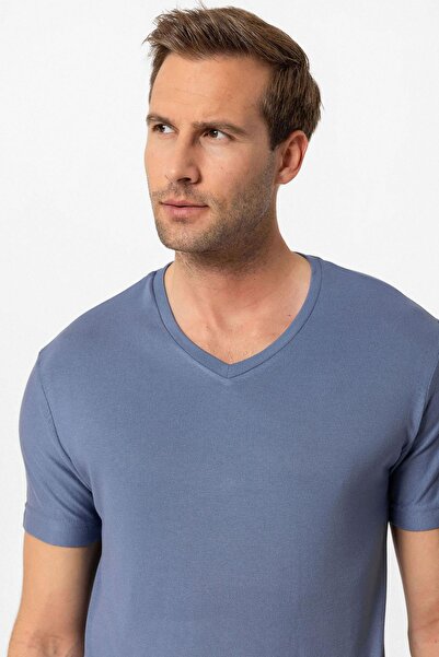 Antioch Indigo Basic V-Neck Men's T-Shirt